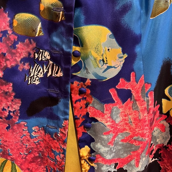 No label all silk magnificent duster coat.. Asian influence - Picture 6 of 11